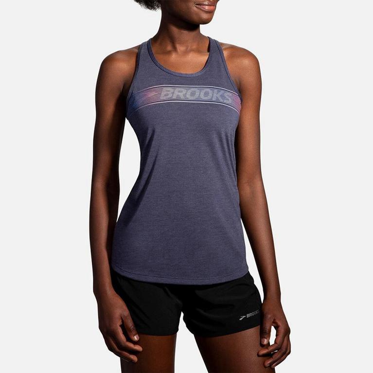 Brooks Distance Graphic Women's Running Tank Top - Grey (39275-TMUE)